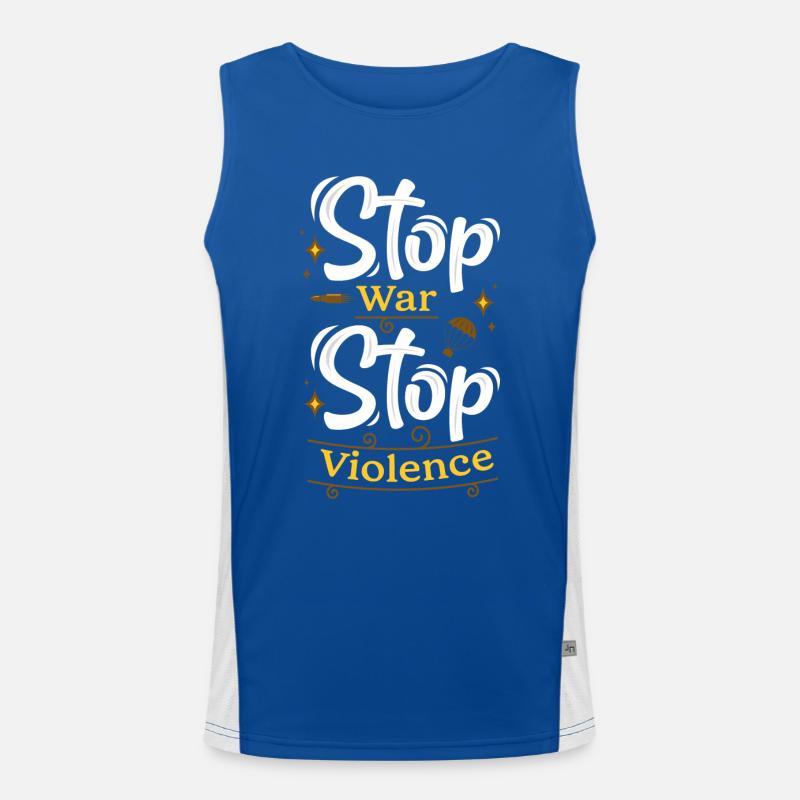 Stop war Stop violence Men's Functional Contrast Tank Top 
