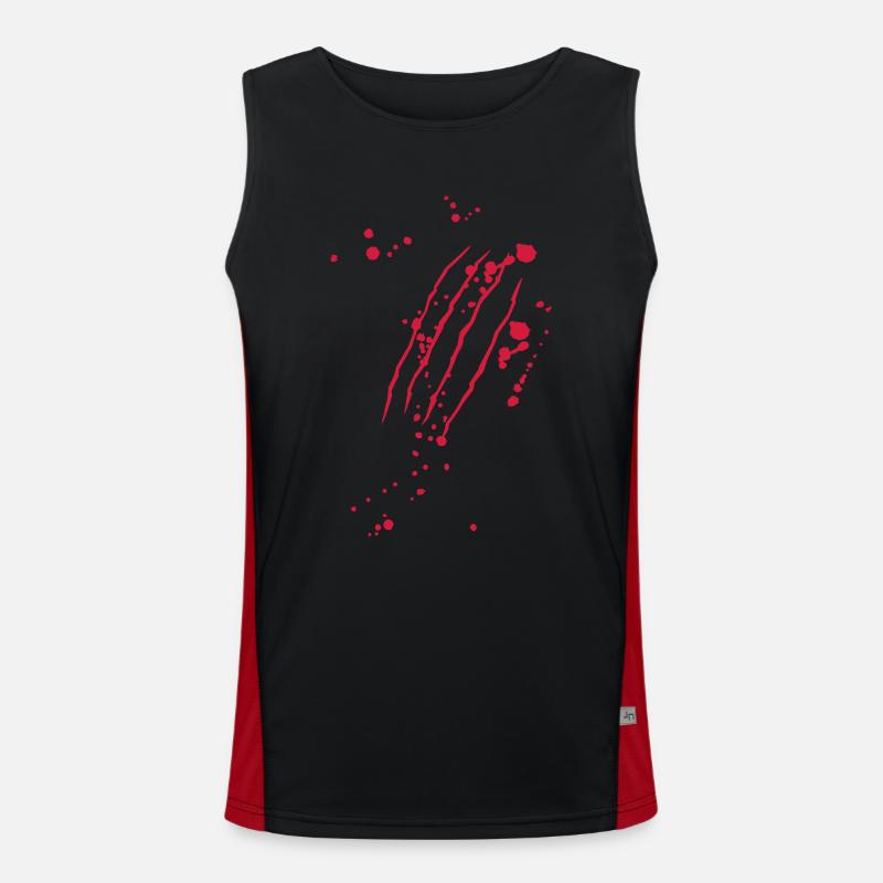 Scratch with blood - Halloween - horror Men's Functional Contrast Tank Top 