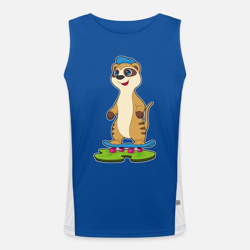 Erdmännchen Skater Skateboard Funktionelles Kontrast-Tank Top für Männer 