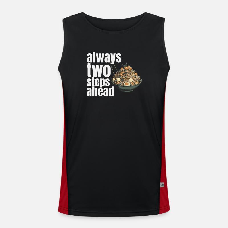always two steps ahead - Men's Functional Contrast Tank Top  - black/red