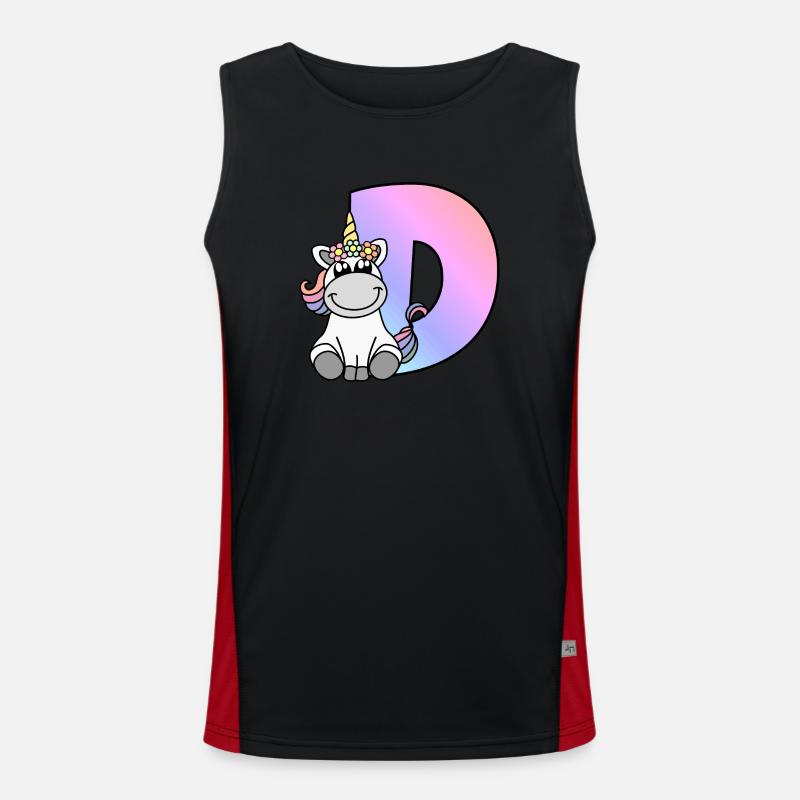 Einhorn Buchstabe D Funktionelles Kontrast-Tank Top für Männer 