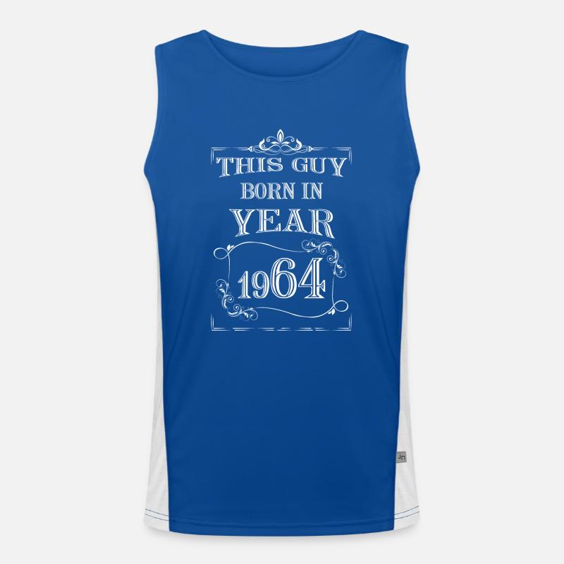 this guy born in year 1964 white Men's Functional Contrast Tank Top 