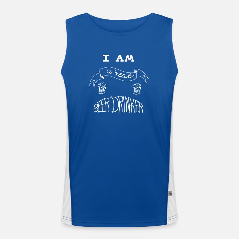 I am a real BEER DRINKER Funktionelles Kontrast-Tank Top für Männer 