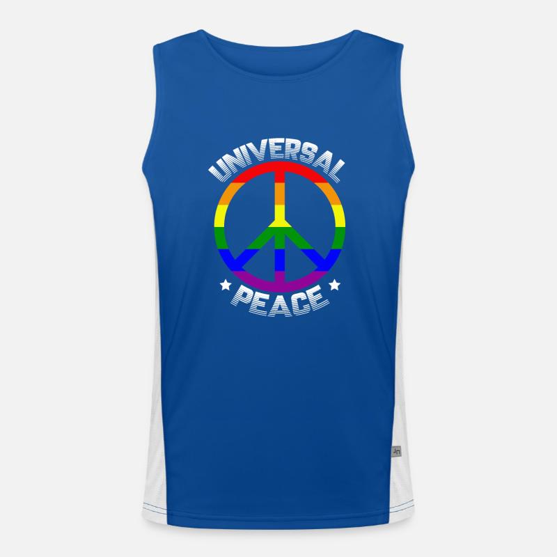 Pride Rainbow, universal peace Funktionelles Kontrast-Tank Top für Männer 