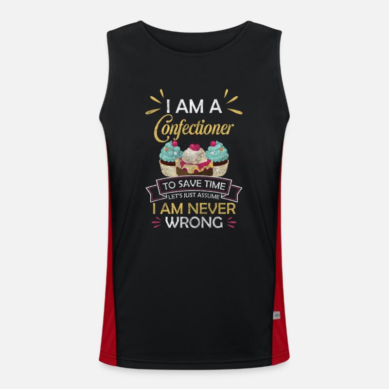 Pastry Cake Master Baker - Men's Functional Contrast Tank Top  - black/red