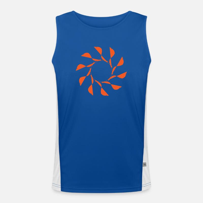 Windmill, Flower, Random Pattern, Vectorgraphic Men's Functional Contrast Tank Top 