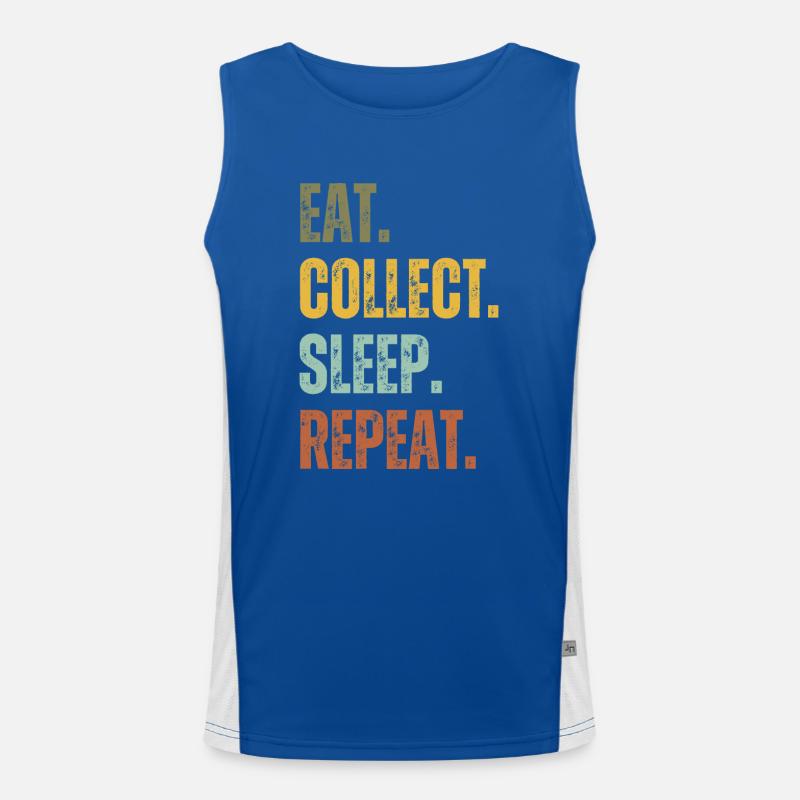 EAT COLLECT SLEEP REPEAT Men's Functional Contrast Tank Top 