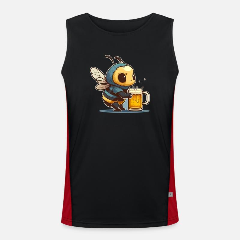 Cool bee boit un verre de bière Débardeur respirant contrasté Homme 