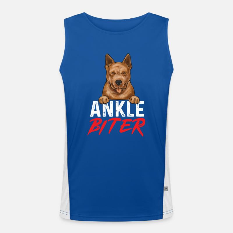 Australian Cattle Dog Red Blue Heeler Funktionelles Kontrast-Tank Top für Männer 
