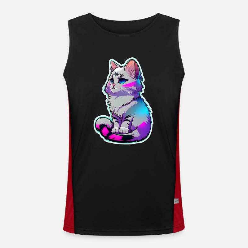 mignon petit chat gris Débardeur respirant contrasté Homme 