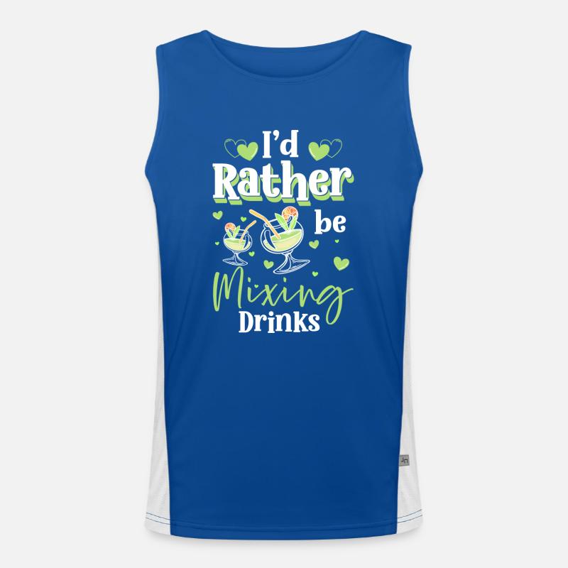 Bartender Alcohol Mixer Men's Functional Contrast Tank Top 
