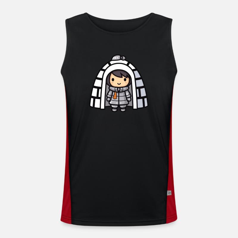 Bande dessinée d’hiver Eskimo Igloo Débardeur respirant contrasté Homme 