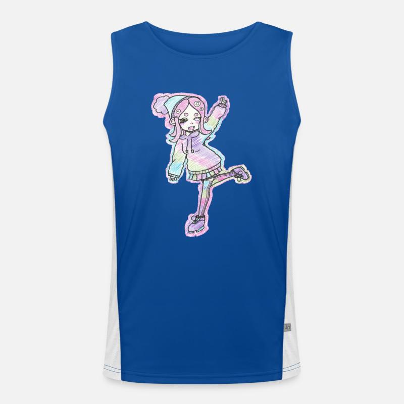 Inkling Mädchen | Pink | Splatoon Funktionelles Kontrast-Tank Top für Männer 