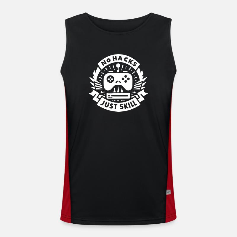 No Hacks Just Skill - Men's Functional Contrast Tank Top  - black/red