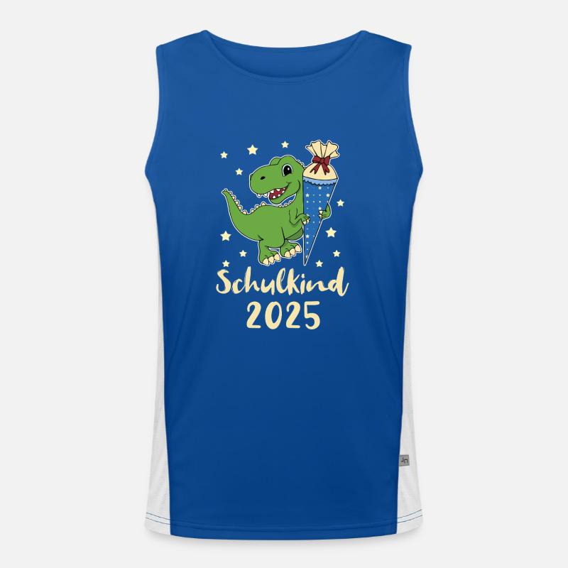 Schoolchild 2025 Dino with Sugar Cone Men's Functional Contrast Tank Top 