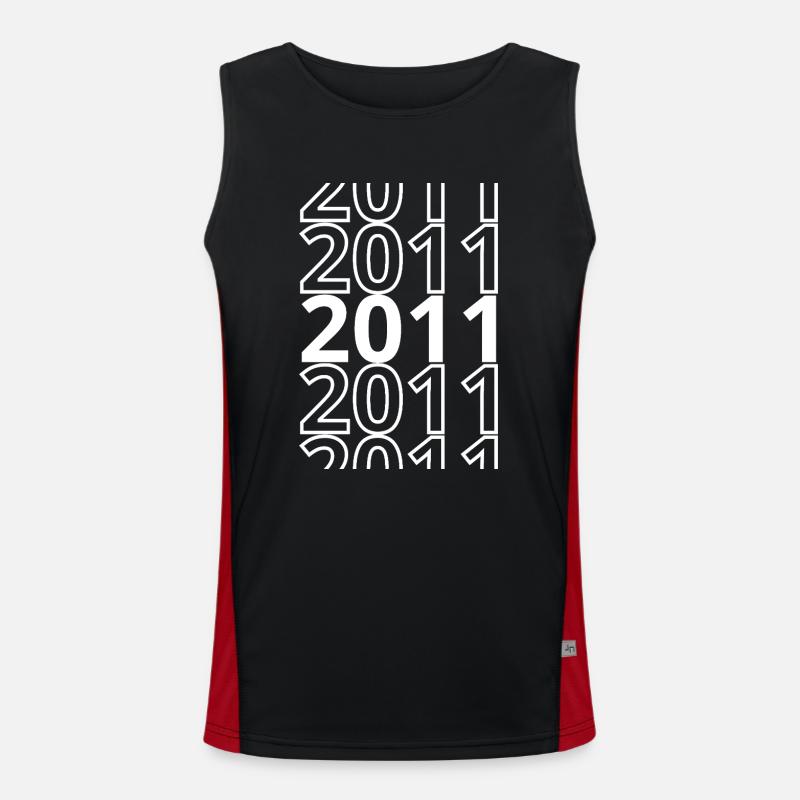 2011 2011 2011 - Men's Functional Contrast Tank Top  - black/red