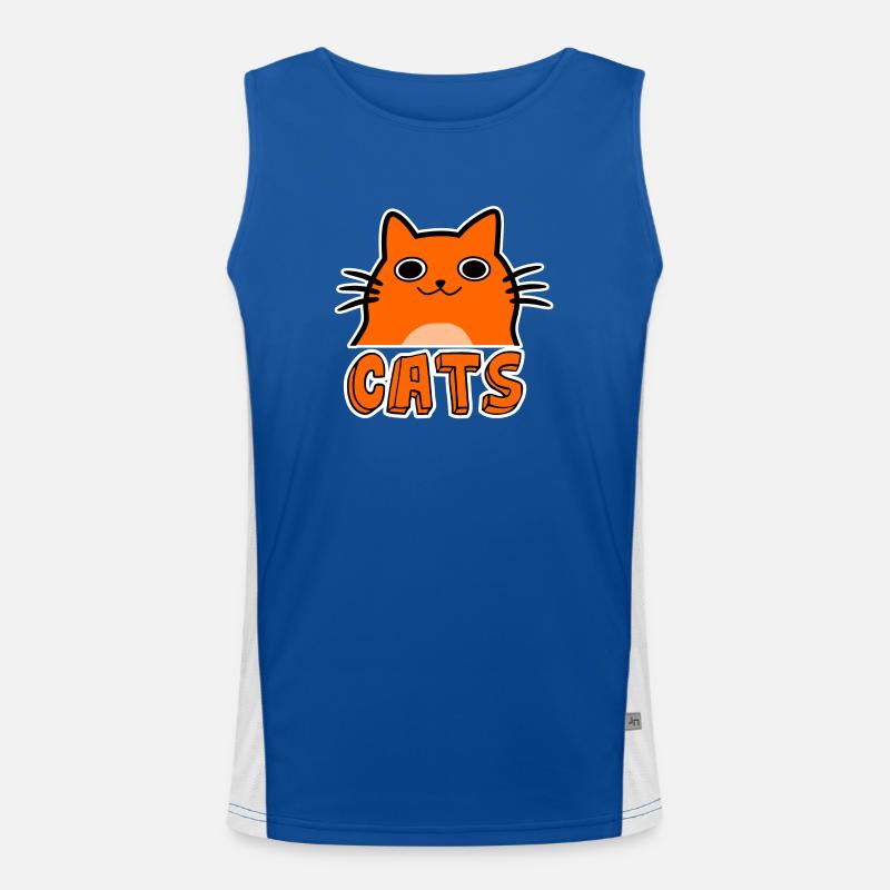 Süße Comic Katze Funktionelles Kontrast-Tank Top für Männer 