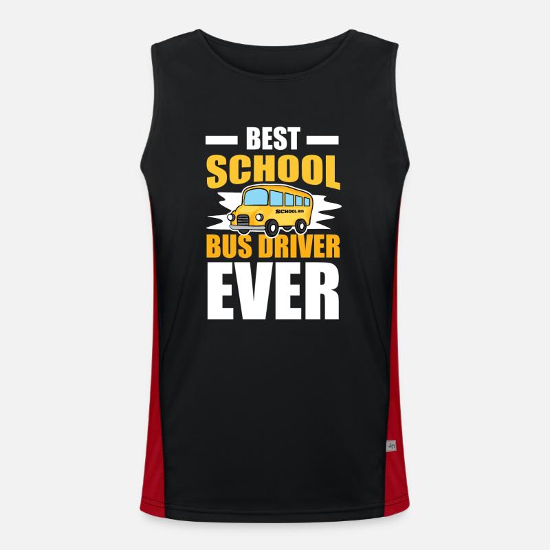 Bus Driver Best School Bus Driver Ever Gift Idea Men's Functional Contrast Tank Top 