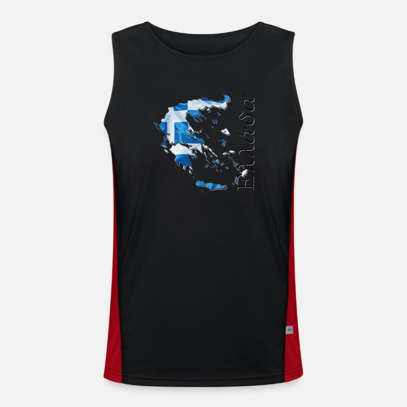 Drapeau de la Grèce en Grèce Carte GR Débardeur respirant contrasté Homme 