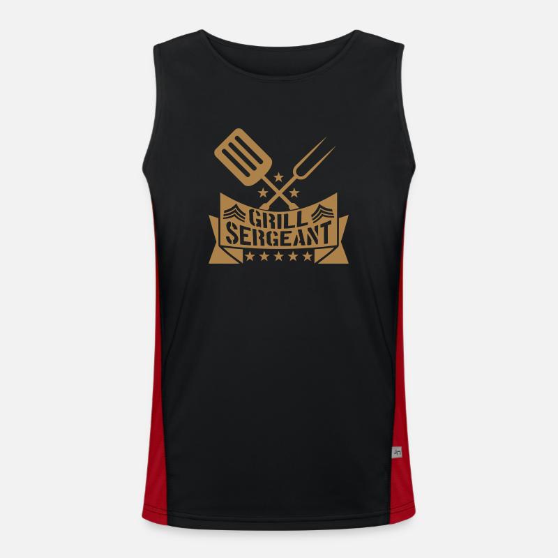 BBQ Grill Sergeant Grill Master Men's Functional Contrast Tank Top 