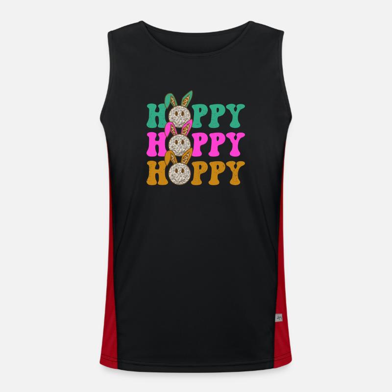 Happy Easter Easter Easter Egg Easter Celebration Easter Men's Functional Contrast Tank Top 