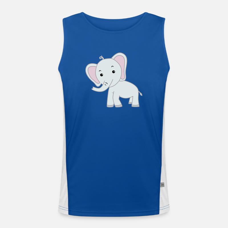 Elephant cute Men's Functional Contrast Tank Top 