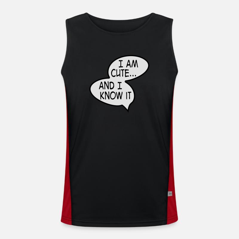 cute Men's Functional Contrast Tank Top 
