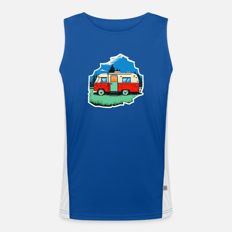 vintage camper car Funktionelles Kontrast-Tank Top für Männer 