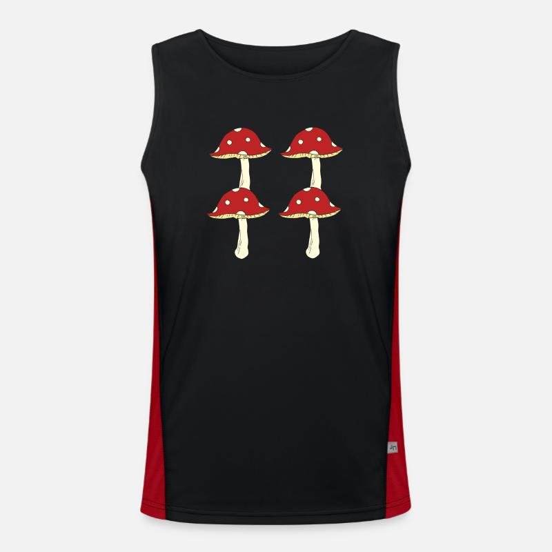 Toadstool 4pcs - Men's Functional Contrast Tank Top  - black/red