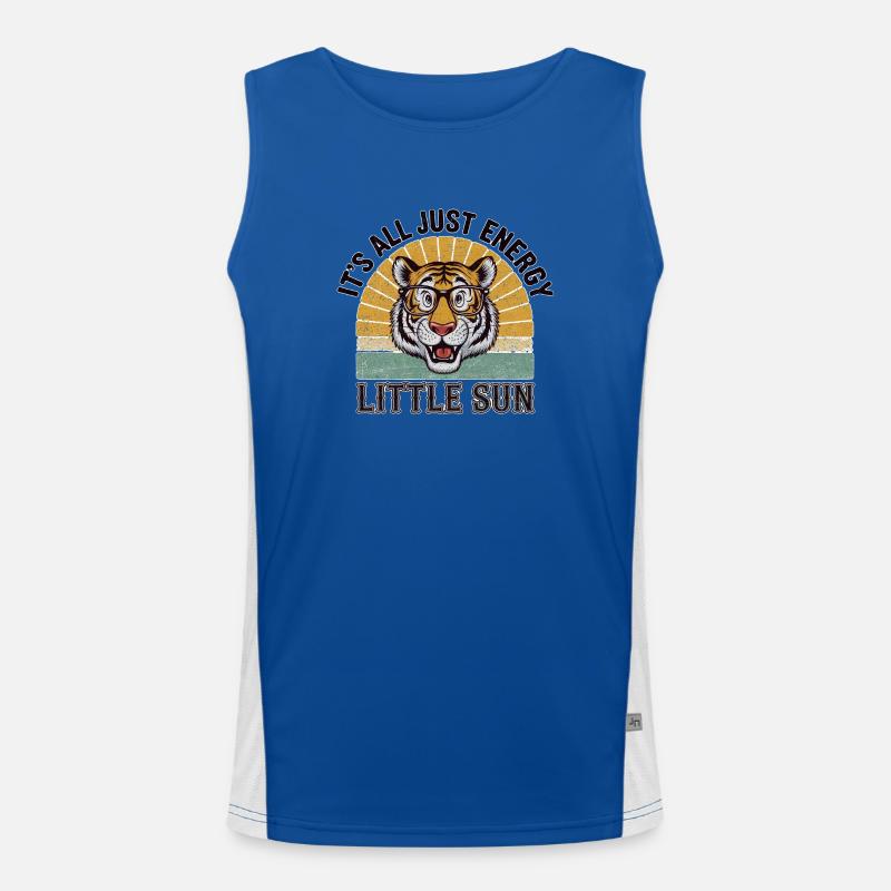 tigre avec lunette soleil et couché de soleil Débardeur respirant contrasté Homme 