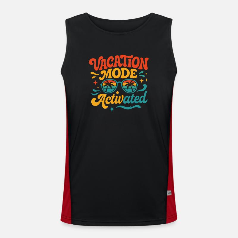 Vacation-Mode-Activated Summer Vibes Beach Men's Functional Contrast Tank Top 