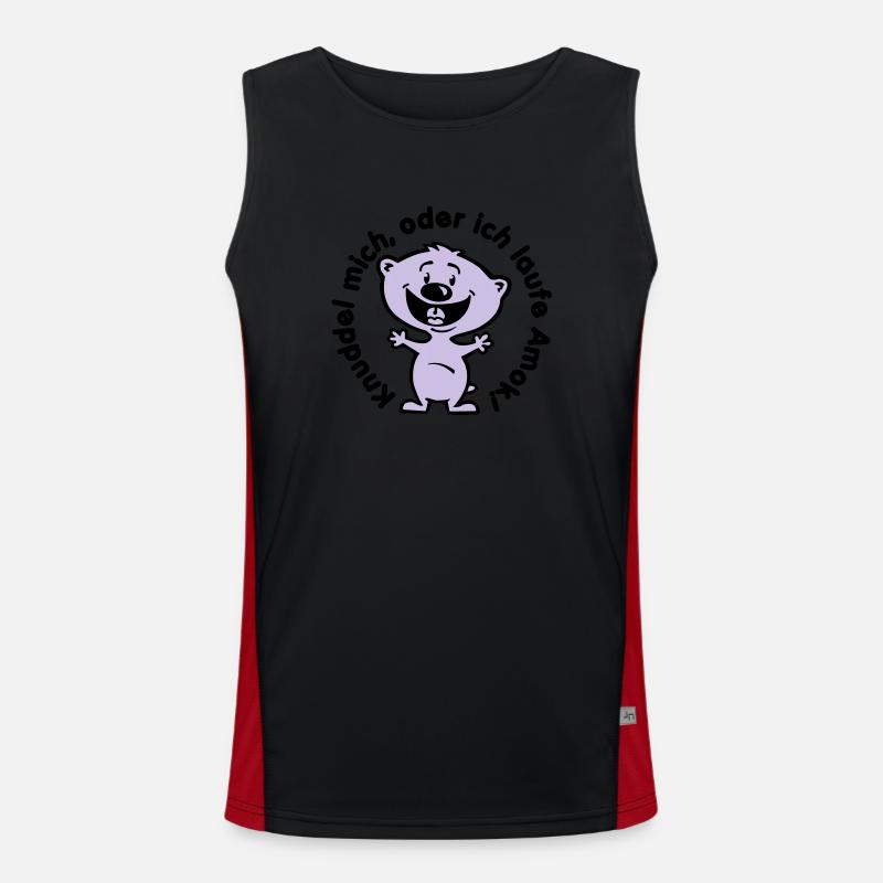 knuddel mich, oder ich laufe amok Funktionelles Kontrast-Tank Top für Männer 