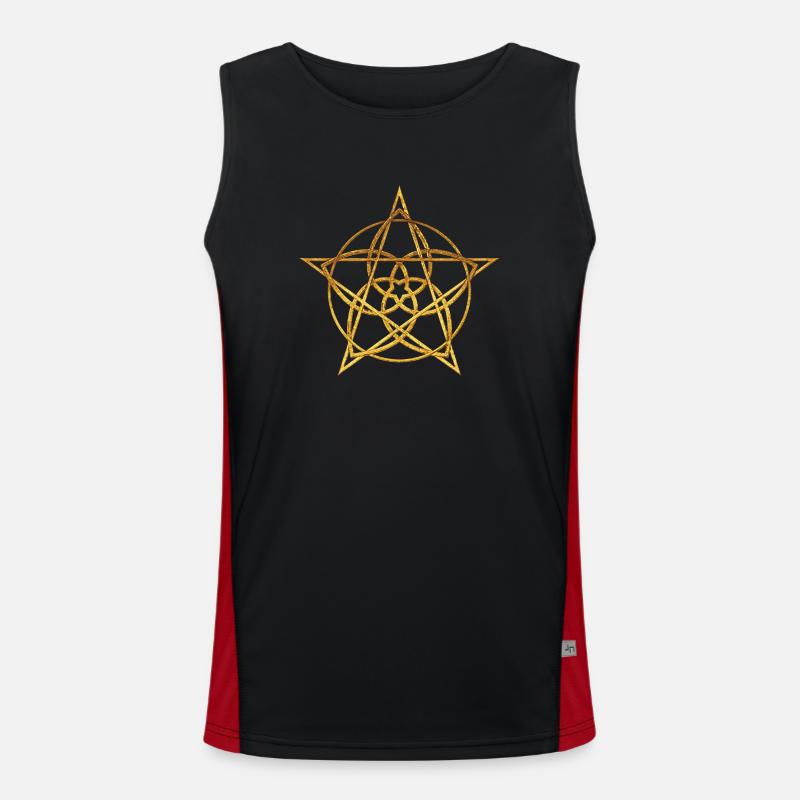 Venus Flower Pentacle gold Men's Functional Contrast Tank Top 