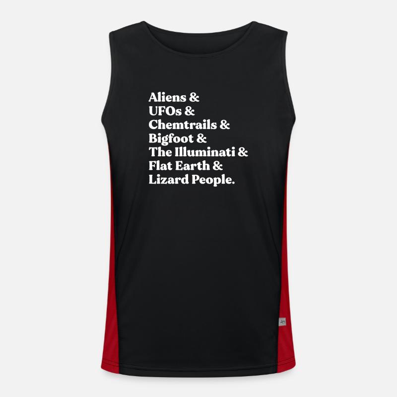 Conspiracy Theories Starter Pack - Men's Functional Contrast Tank Top  - black/red