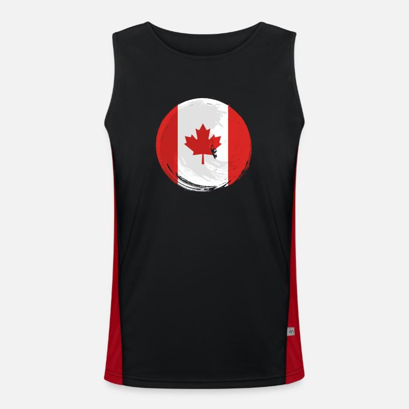 Drapeau du Canada Feuille d’érable Drapeau canadien Canada Débardeur respirant contrasté Homme 