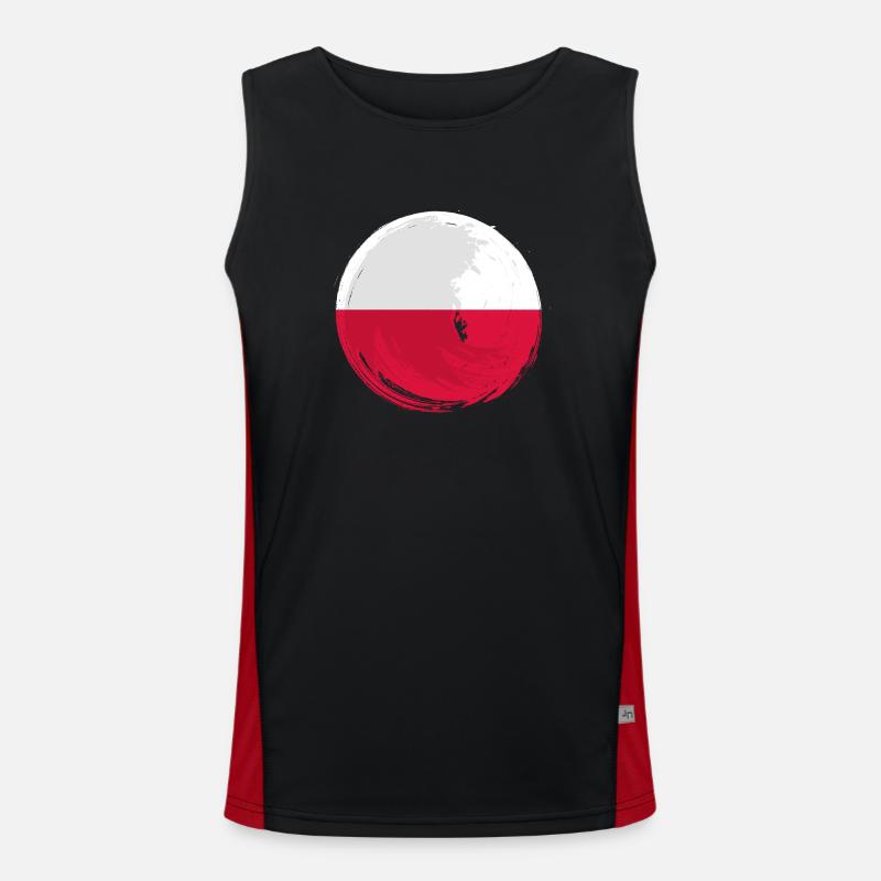 Drapeau de Pologne utilisé Look Polska Drapeau polonais Débardeur respirant contrasté Homme 