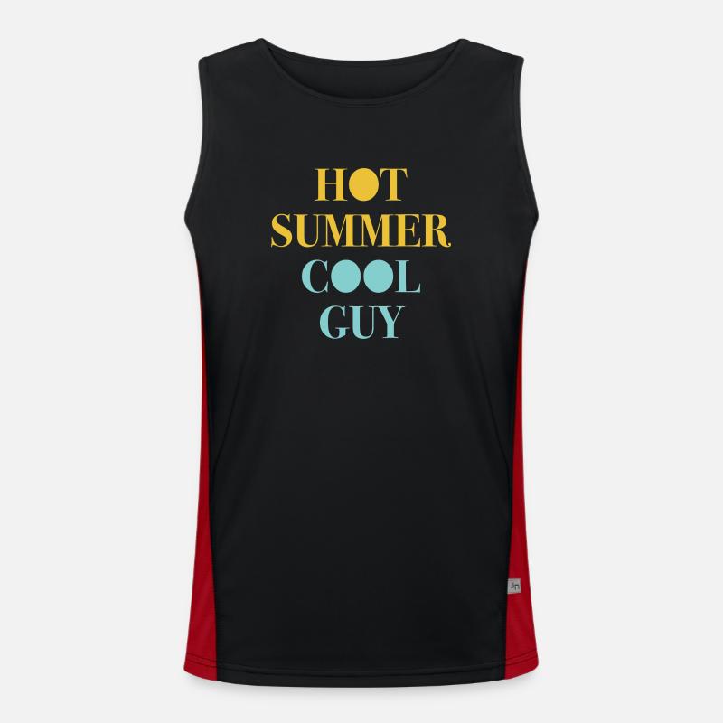 hot summer - cool guy blue & yellow Men's Functional Contrast Tank Top 