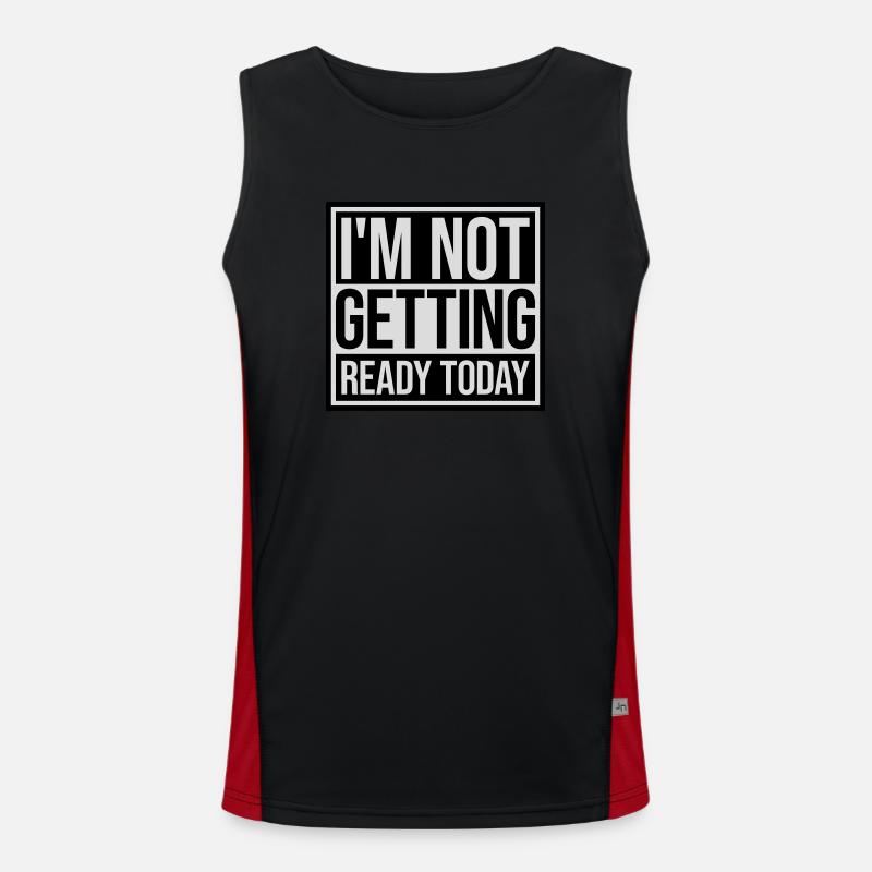 not getting ready today - Men's Functional Contrast Tank Top - black/red