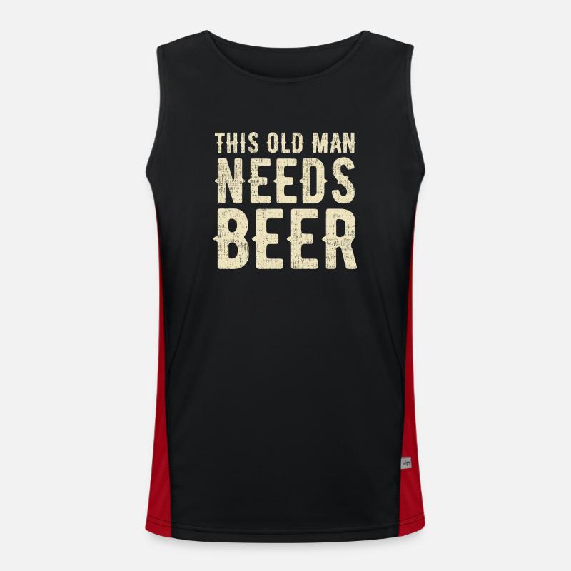 This old man needs beer. Thirsty. Men's Functional Contrast Tank Top 