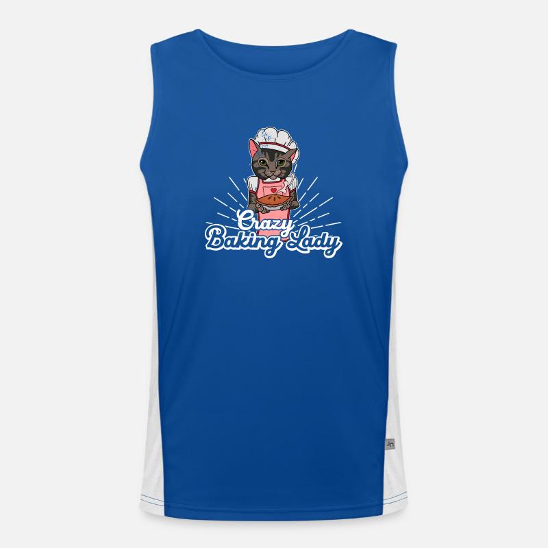 Bäcker Backen Brötchen Sauerteig Katze Spruch Funktionelles Kontrast-Tank Top für Männer 