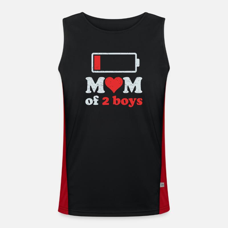 Mutter von 2 Jungs vom Sohn zur Mutter Zitat Muttertag Funktionelles Kontrast-Tank Top für Männer 