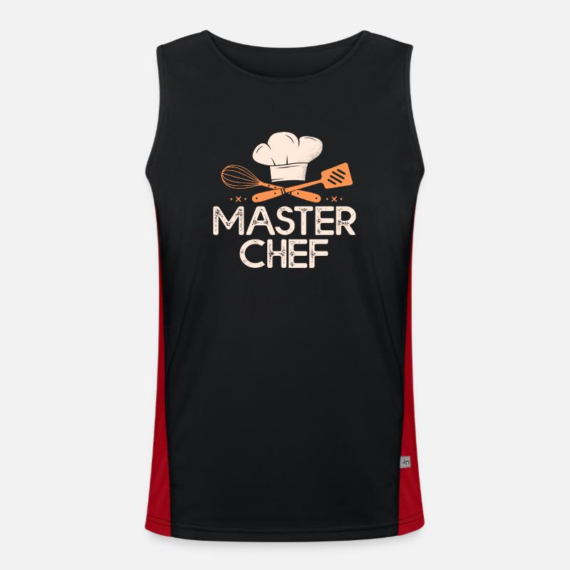 Masterchef Master Chef - Men's Functional Contrast Tank Top  - black/red