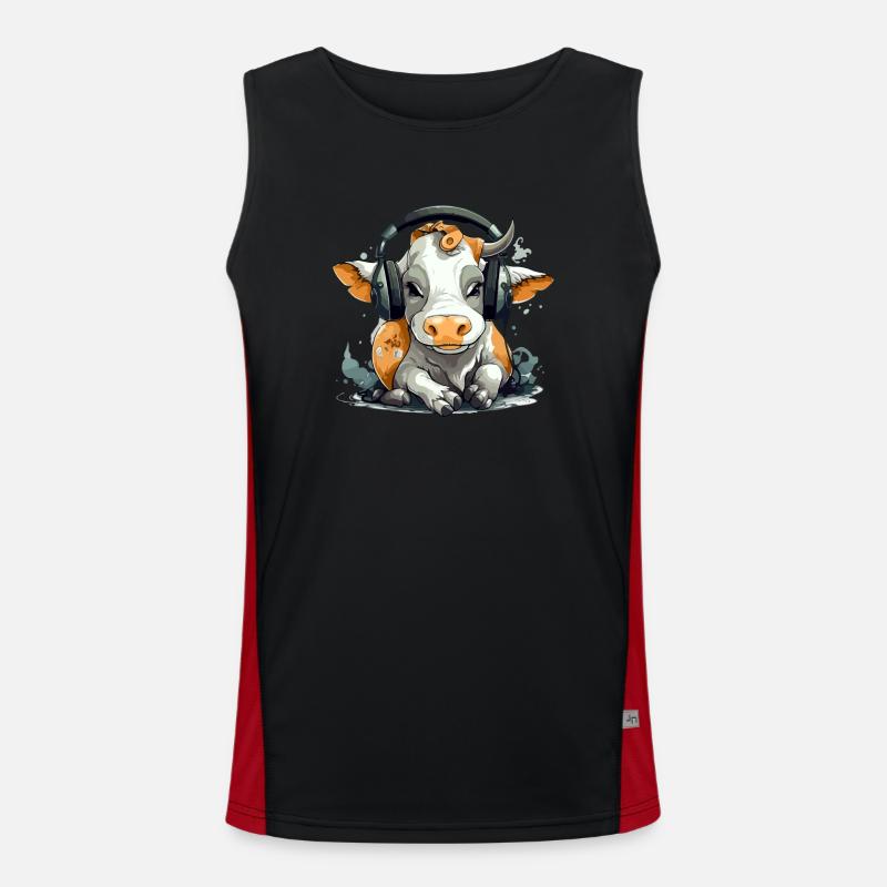 Milly the audiophile cow Men's Functional Contrast Tank Top 