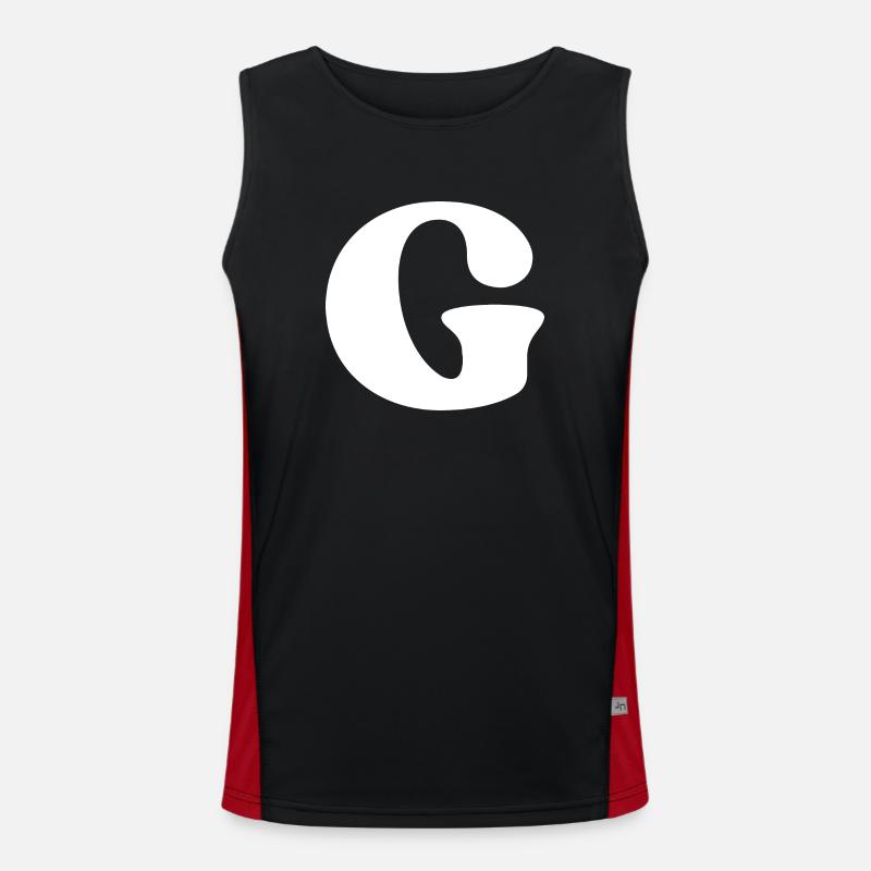 Buchstabe g Funktionelles Kontrast-Tank Top für Männer 
