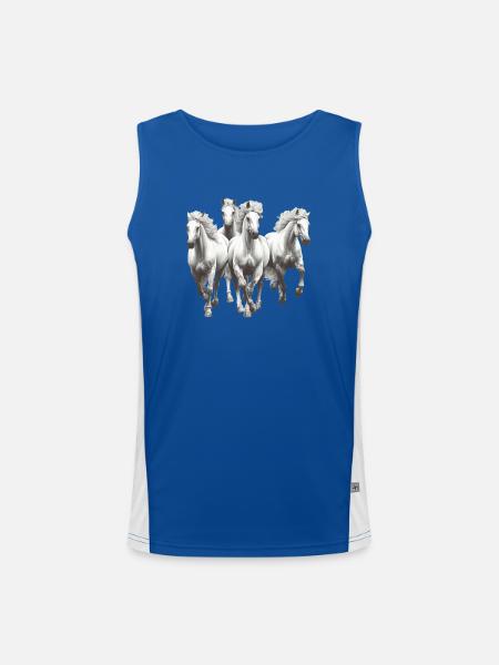Chevaux - Débardeur respirant contrasté Homme  - bleu/blanc - Devant