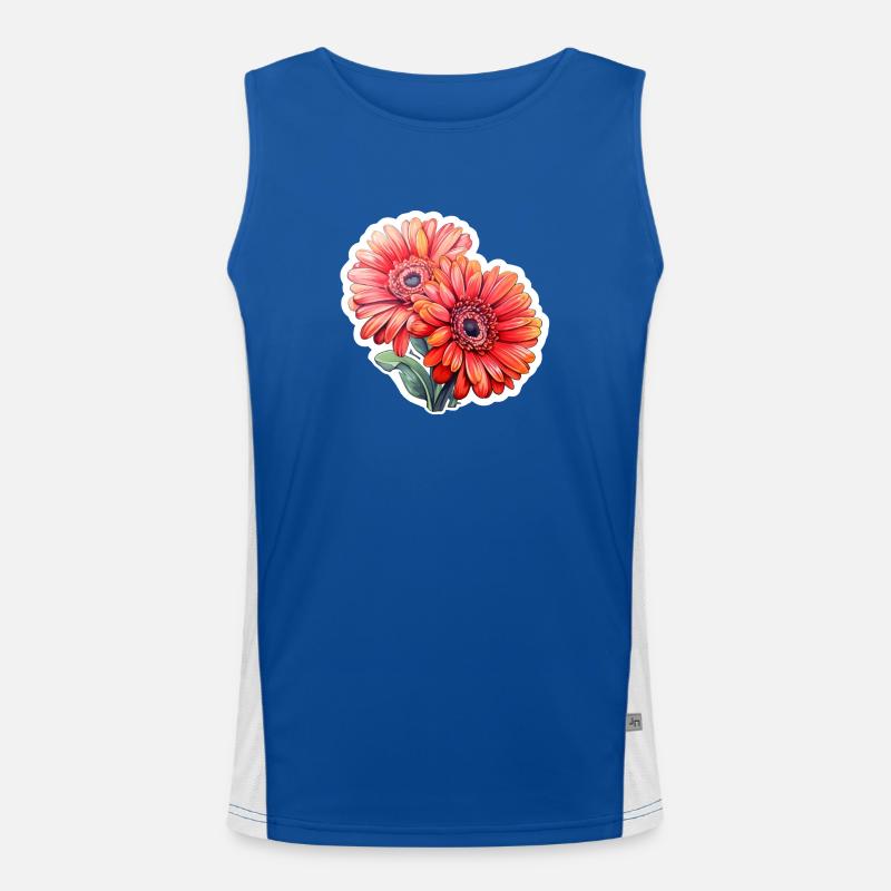 Gerbera Marguerites 2 Fleurs Débardeur respirant contrasté Homme 