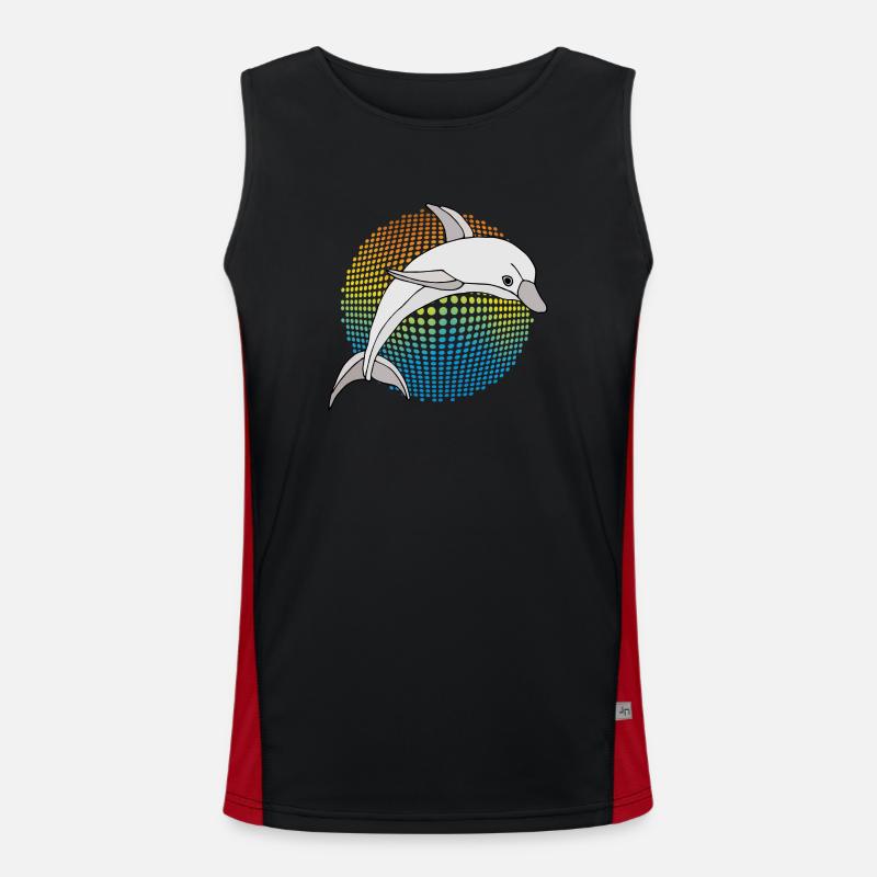 Dolphin - Men's Functional Contrast Tank Top  - black/red