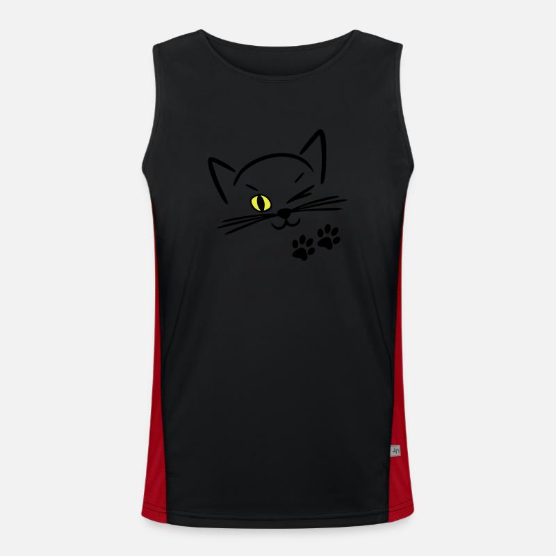 süße Katze, zwinkernd / Augenzwinkernd Funktionelles Kontrast-Tank Top für Männer 