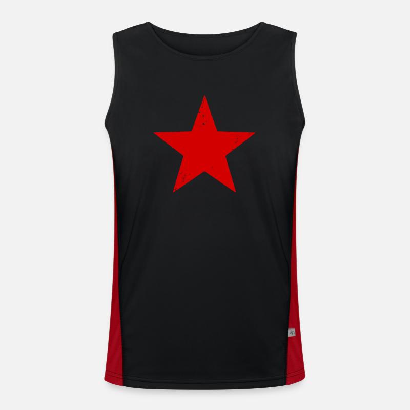 Roter Stern Funktionelles Kontrast-Tank Top für Männer 