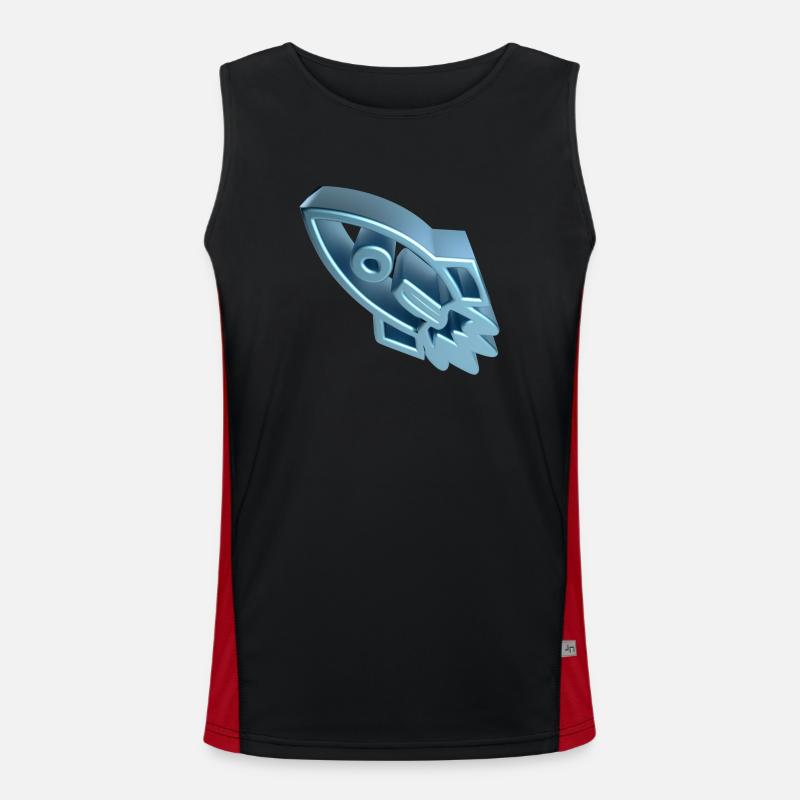To the Moon - 3D - Satin2 Men's Functional Contrast Tank Top 